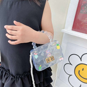 儿童包2022夏季卡通，透明珍珠手拎包洋气，女童公主果冻零钱包