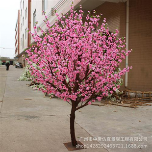 仿真桃花树人造桃花树拍摄场景装饰植物布置摄影道具假花假树