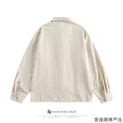 香港春复古新中式盘扣长袖衬衫男女潮牌宽松小众衬衣外套