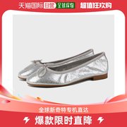 韩国直邮reqins帆布鞋reqins银色ballerina平底鞋女士皮革