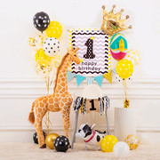 ins男女孩宝宝1周岁生日，宴会装饰布置满月100百天气球背景墙简洁