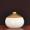 欧式裂纹釉陶瓷小口花瓶，镀金家居装饰工艺品摆件创意