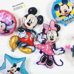 米奇米妮儿童宝宝生日气球装饰场景布置派对趴体铝膜卡通气球