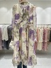 2023春夏花卉，紫色花瓣连衣裙显高显气质连衣裙