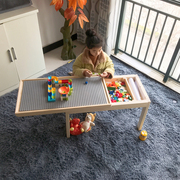 儿童积木桌子多功能玩具桌，推拉收纳沙盘桌，写字绘画实木桌1-3-6-9