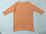 外贸原单r*enoma橘色柔软针织，镂空中长款罩衫t恤甜美森系慵懒风