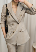 商务套装女2023麦芽糖色女西装两件套薄款高级感正装职业修身