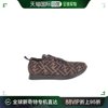 香港直邮fendi女童棕色皮革和织物，运动鞋jmr339-a8ce-f0r7v