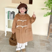女童时尚休闲外套冬季双面羊绒儿童韩版中大童中长款呢子大衣