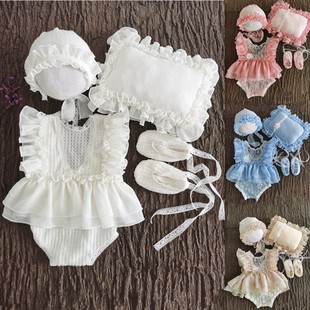 影楼百天婴儿艺术摄影衣服新生儿满月宝宝拍照服装五件套主题