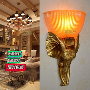美式大象挂钟复古工艺壁灯大厅树脂壁灯创意壁灯客厅卧室床头壁灯