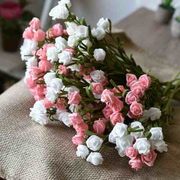 韩国文艺清新田园pe小玫瑰，仿真花束假花道具，包装盒装饰小花干花