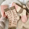 羊毛袜子女秋冬季加厚保暖毛圈中筒袜日系粉色甜美可爱少女毛巾袜