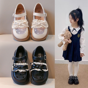 儿童网纱皮鞋2024夏季韩版透气凉鞋小女孩，可爱软底防滑公主鞋