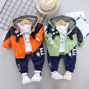 童装男春秋款三件套装，男童卫衣婴儿小孩衣服宝宝，秋装0一1-3岁外套