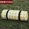 仙僖俫户外超大野餐垫加大加厚垫便携草坪毯野外地垫黄白格2X3米-
