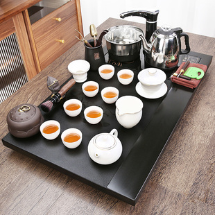 乌金石茶具套装全自动一体茶盘创意家用长方形茶台天然整套大茶海