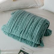 北欧针织毛毯被子办公室沙发，毛巾毯午睡空调盖毯毛线，编织休闲毯子