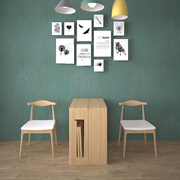 北欧全实木折叠餐桌，变形拉伸餐桌椅，组合伸缩餐桌家用多功能小户型