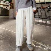 女士冬季棉裤外穿欧货时尚高级感羽绒棉2024今年流行的裤子潮
