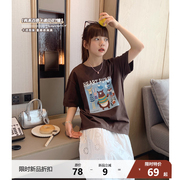 女大童韩版卡通T恤2024夏装青少年休闲上衣儿童舒适薄棉短袖