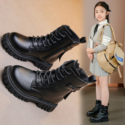儿童马丁靴女童靴子冬季2023韩版英伦风小女孩单靴公主皮短靴