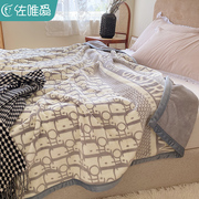 法兰绒毛毯加厚冬季盖毯珊瑚绒，毯子床上用床单办公室午睡沙发被子