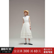 WOKERKER 夏款复古系列古董白刺绣蕾丝连衣裙围裙吊带背心裙