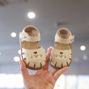 宝宝鞋女宝夏季凉鞋小童，公主鞋软底1一2岁婴儿学步鞋包头女童鞋子