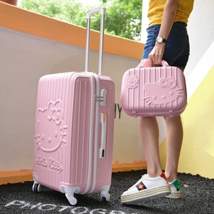 米熙可爱拉杆箱女士韩版旅行箱学生粉色万向轮20寸登机密码行李箱