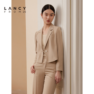 lancy朗姿2023秋季短款西装，外套女高级感通勤时尚上衣