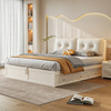 奶油风气动高箱床现代简约家用卧室1.35米1.8m轻奢单双人储物床