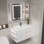 现代简约陶瓷一体盆浴室柜组合卫生间洗脸洗手池洗漱台盆镜柜套装