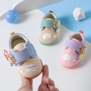 婴儿鞋子卡通防掉学步鞋春秋季男女宝宝软底0-6-9个月12魔术贴1岁