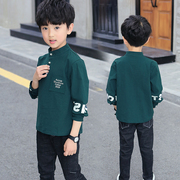 男童长袖t恤秋装2021韩版儿童，春秋polo衫，衬衫中大童休闲上衣