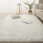 客厅地毯免洗可擦白色地毯卧室坐垫，拍照纯色ins风长毛毛绒毛毯地