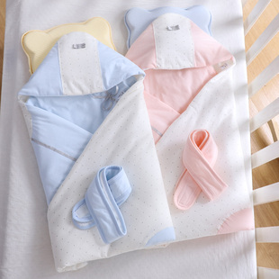 新生儿纯棉抱被春秋夏季初生婴儿包被宝宝用品产房包单外出a类薄