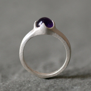 乔恩原创925纯银水晶戒指，天然紫水晶，女戒饰品纯手工
