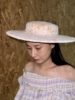 美高原创复古蕾丝手工草帽礼帽子新娘头饰品影楼拍照样片拍摄造型