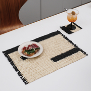 莫语ins风草纸手工，编织餐垫餐桌垫东南亚风，杯垫编织长方形餐垫