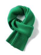 绿色潮流围巾冬季女2024百搭加厚保暖针织纯色，围脖高级感礼物
