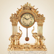 欧式客厅时钟大象座钟台钟招财镇宅摆件复古时尚创意大号桌面钟表