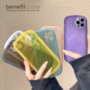 Benefit简约ins时尚纯色透明糖果色适用苹果13promax手机壳iphone1211透明xsmax硅胶xr女8plus全包7p防摔