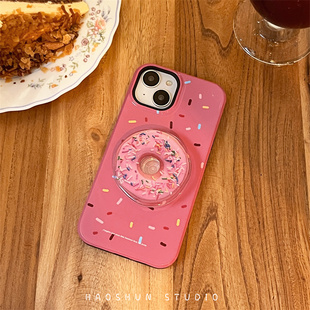 玫红甜甜圈适用于iphone14pro手机壳苹果1213pro二合一菲林苹果11promax14plus保护套创意12pro硬防摔11pro