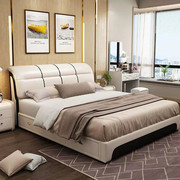 真皮床现代简约1.8米主卧婚床1.5米双人床储物床榻榻米欧式皮艺床
