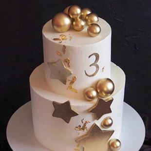 彩虹烘焙装饰生日蛋糕插件金珠银色珠子插牌亚克力星星球多颜色