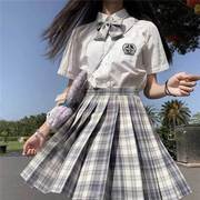 夏装12少女13初中14高中学生岁女孩15日系正版jk半身裙制服套装16