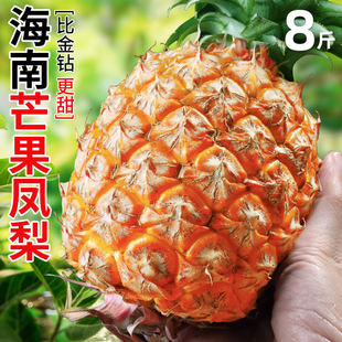 海南芒果凤梨8斤热带水果当季新鲜金钻风梨香水大菠萝自然熟整箱1