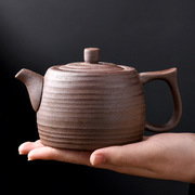 粗陶井栏壶原矿无釉茶壶，家用手工禅意陶瓷，功夫茶具单壶复古泡