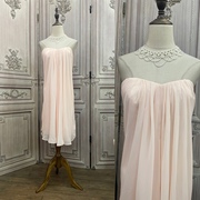 s码粉色，雪纺抹胸短裙，礼服0412b